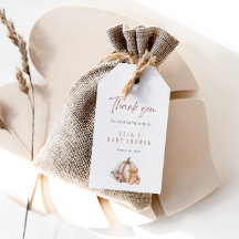 A Little Pumpkin Teddy Bear Favor Tag