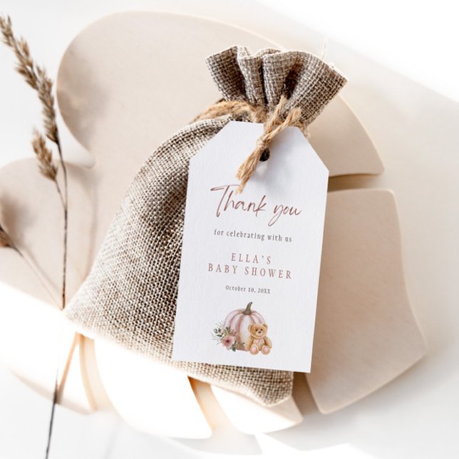 A Little Pumpkin Teddy Bear Favor Tag (Creator Uploaded)