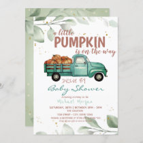 A Little Pumpkin Truck Drive By Baby Shower Invitation