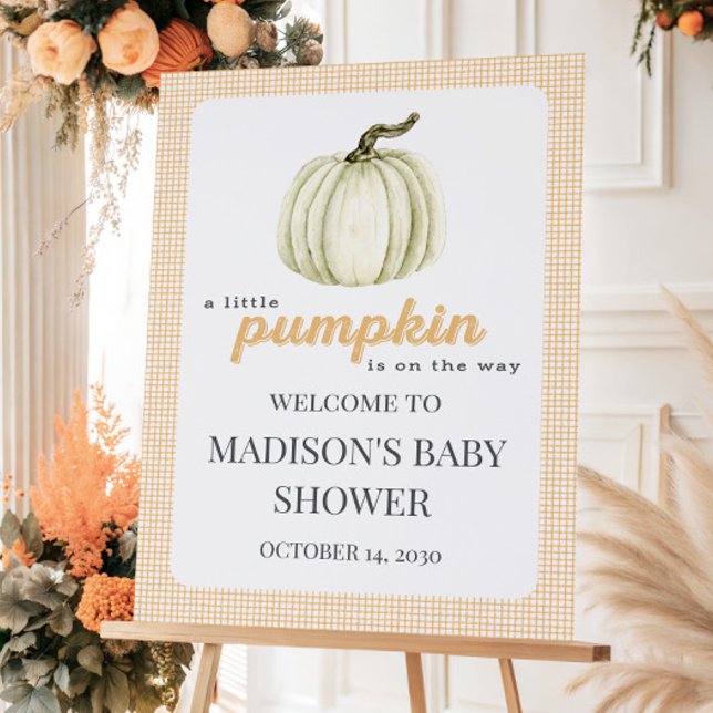 A Little Pumpkin Watercolor Baby Shower Welcome  Foam Board (Creator Uploaded)