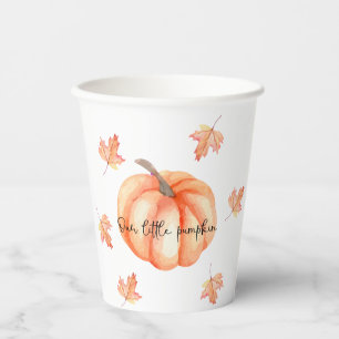 A Little Pumpkin Watercolor Halloween Fall Paper Cups