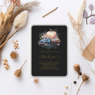 A Little Pumpkin Watercolor Truck Baby Shower Thank You Card