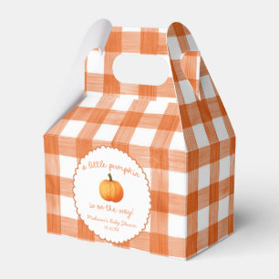 A Little Pumpkin Whimsical Orange Fall Baby Shower Favor Boxes
