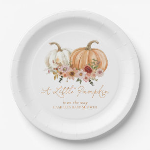 A Little Pumpkin Wildflower Baby Shower Paper Plates