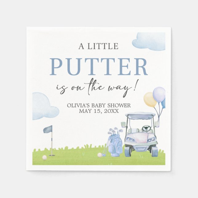 A Little Putter Golf Baby Shower Napkins (Front)