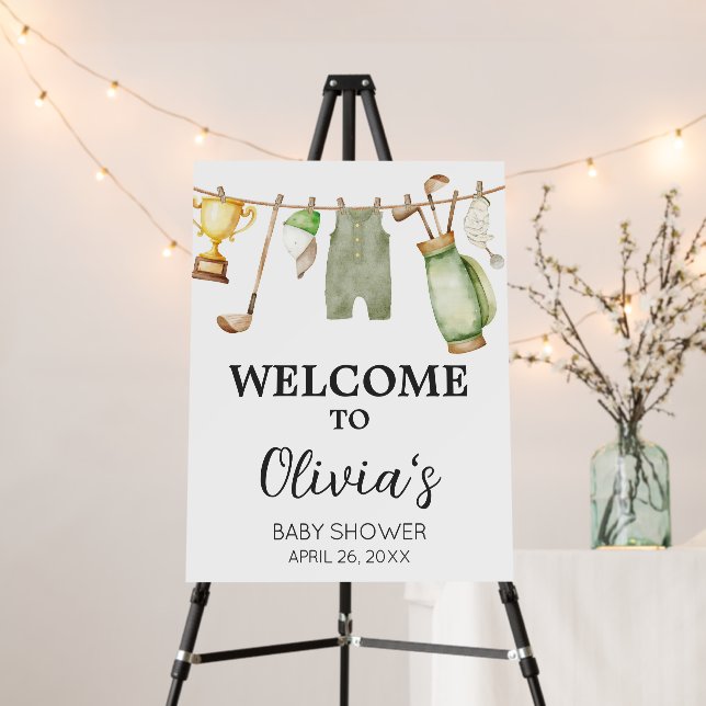 A Little Putter Golf Baby Shower Welcome Sign (In Situ (Stand))