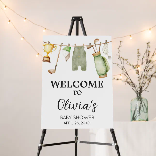 A Little Putter Golf Baby Shower Welcome Sign | Zazzle