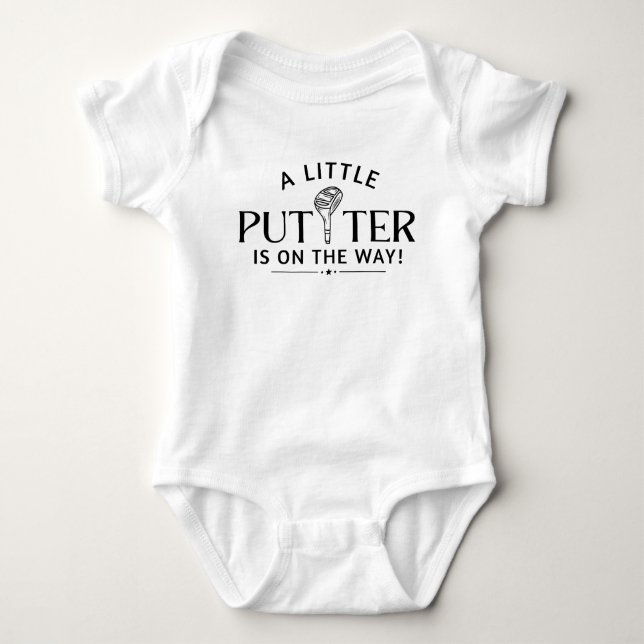 A Little Putter is on The Way Pregnancy Reveal Baby Bodysuit (Front)