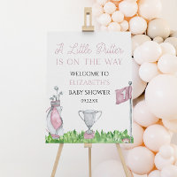 A Little Putter Pink Golf Baby Shower Welcome Sign
