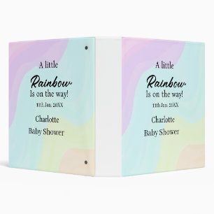 A little rainbow is on its way baby shower name da 3 ring binder