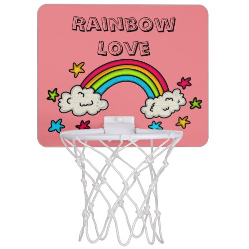 A Little Rainbow Love   Mini Basketball Hoop
