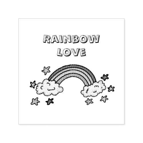 A Little Rainbow Love Self_inking Stamp