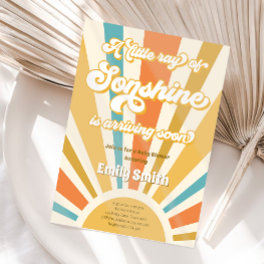 A Little Ray of Sonshine Retro Boy Baby Shower Invitation