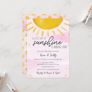 A Little Ray of Sunshine Baby Girl Shower Invitation