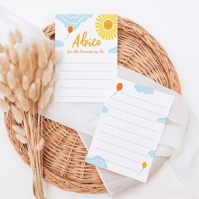 A Little Ray of Sunshine Baby Shower Advice Cards (Creator Uploaded)