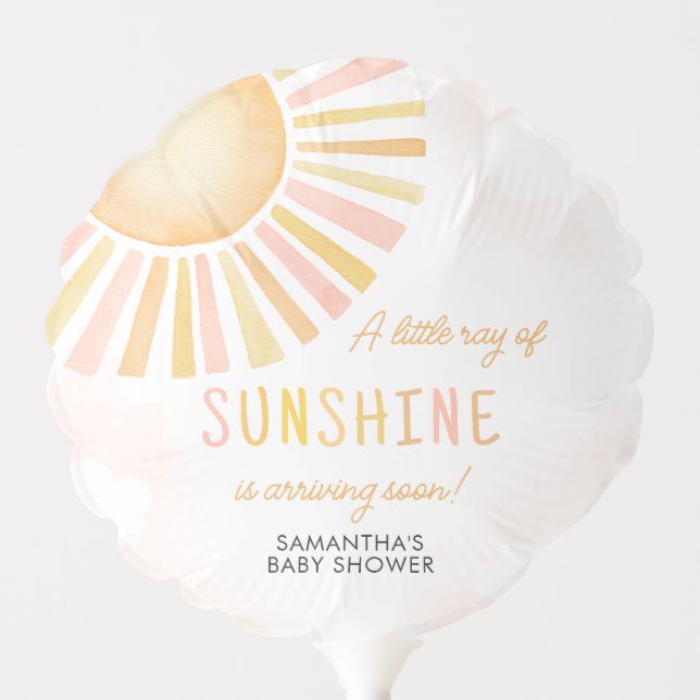 A Little Ray of Sunshine Baby Shower  Balloon (Front)