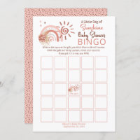 A Little Ray of Sunshine Baby Shower Bingo Game Invitation