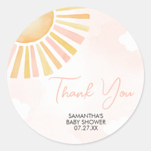A Little Ray of Sunshine Baby Shower  Classic Round Sticker