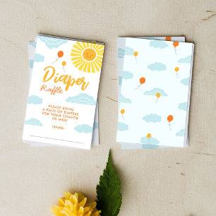 A Little Ray of Sunshine Baby Shower Diaper Raffle Enclosure Card