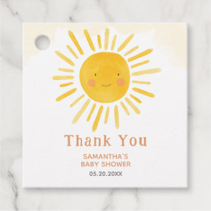 A Little Ray of Sunshine Baby Shower Favor Tags