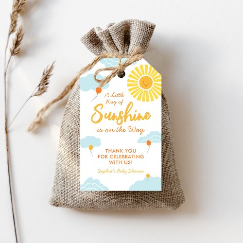 A Little Ray of Sunshine Baby Shower Favor Tags