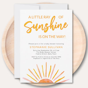 A Little Ray Of Sunshine Baby Shower Invitation