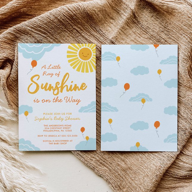 A Little Ray of Sunshine Baby Shower Invitation (Creator Uploaded)