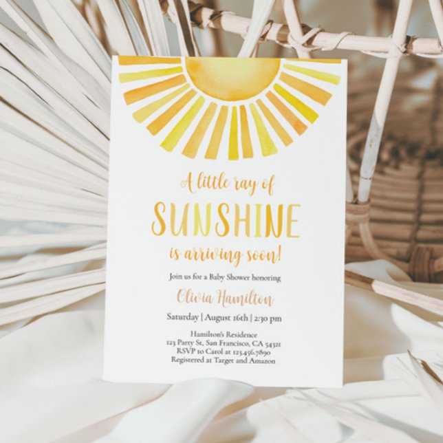 A Little Ray of Sunshine Baby Shower Invitation (Creator Uploaded)