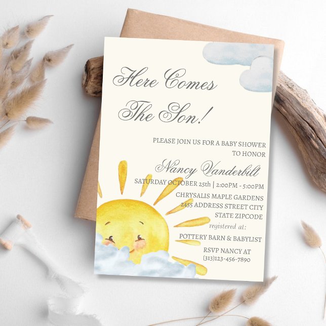A Little Ray Of Sunshine Baby Shower Invitation (Creator Uploaded)