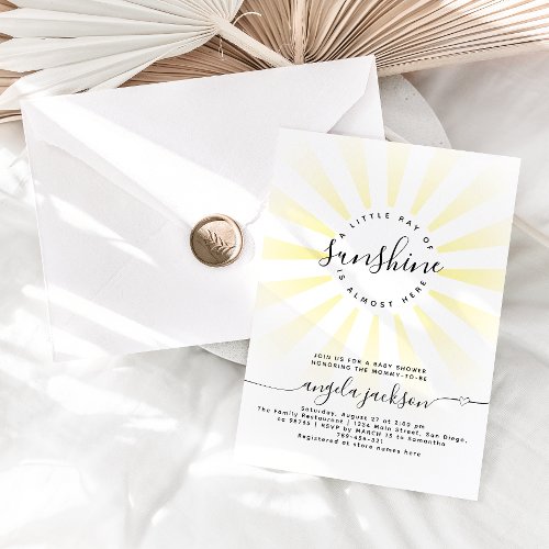 A Little Ray of Sunshine Baby Shower Invitation