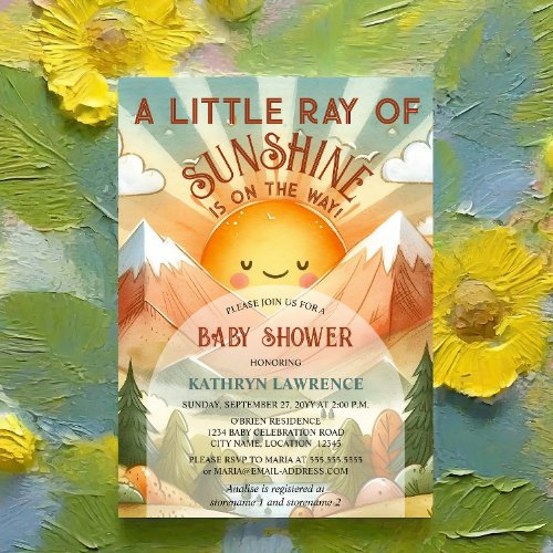 A Little Ray of Sunshine Baby Shower Invitation