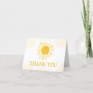 A Little Ray of Sunshine Baby Shower Letterpress Thank You Card