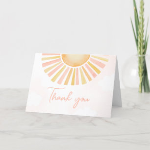 A Little Ray of Sunshine Baby Shower Letterpress Thank You Card