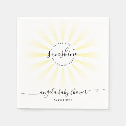 A Little Ray of Sunshine Baby Shower Napkins