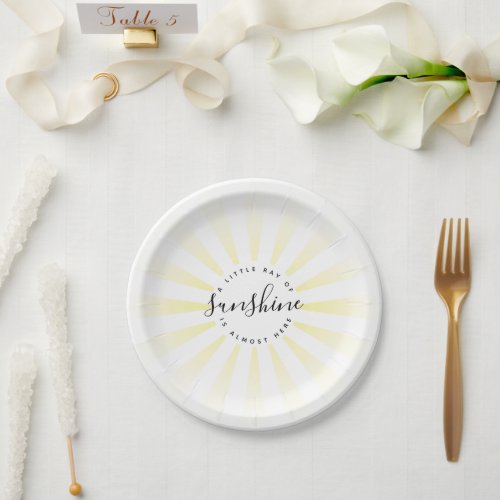 A Little Ray of Sunshine Baby Shower Paper Plates