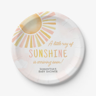 A Little Ray of Sunshine Baby Shower Paper Plates