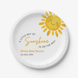A Little Ray of Sunshine Baby Shower Paper Plates