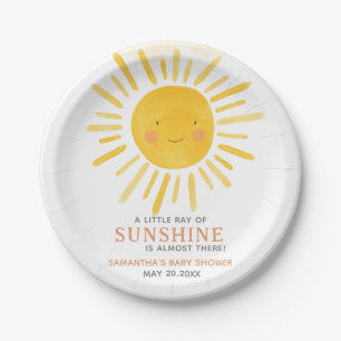 A Little Ray of Sunshine Baby Shower Paper Plates