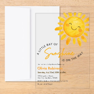 A Little Ray of Sunshine Baby Shower Petite Acrylic Invitation