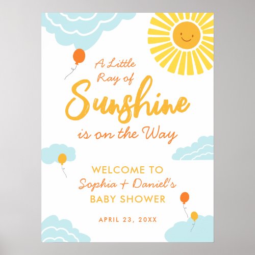 A Little Ray of Sunshine Baby Shower Poster