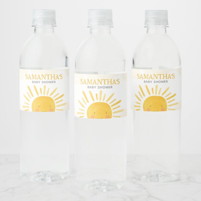 A Little Ray of Sunshine Baby Shower Water Bottle Label (Bottles)