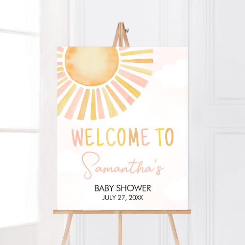 A Little Ray of Sunshine Baby Shower Welcome Poster