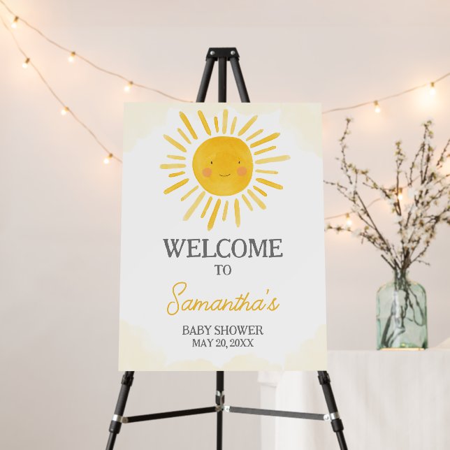 A Little Ray of Sunshine Baby Shower Welcome Sign (In Situ (Stand))
