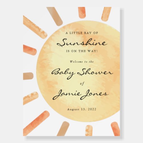 A Little Ray of Sunshine Baby Shower Welcome Sign