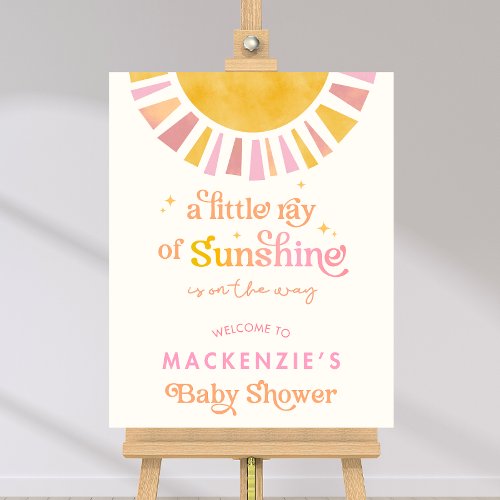 A Little Ray of Sunshine Baby Shower Welcome Sign