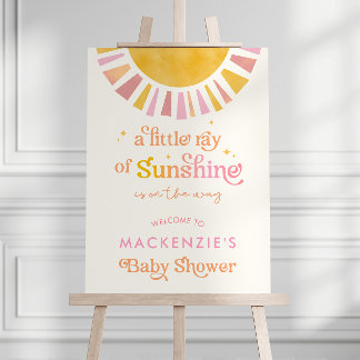 A Little Ray of Sunshine Baby Shower Welcome Sign