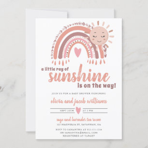 A Little Ray of Sunshine Boho Baby Shower Invitation