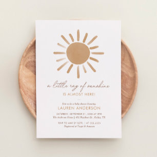 A Little Ray of Sunshine Boho Baby Shower Invitation