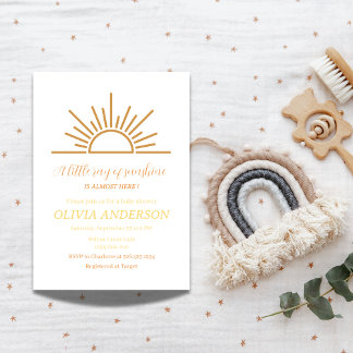 A Little Ray of Sunshine Boho Baby Shower Invitation