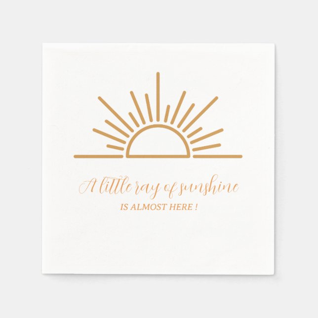 A Little Ray of Sunshine Boho Baby Shower  Napkins (Front)